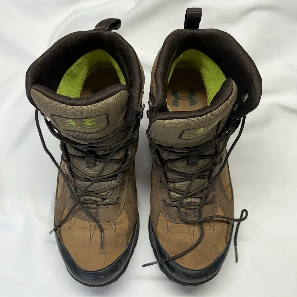 Under Armour Wall Hanger Leather Hunting Boots Mens 9 Brown Waterproof Scent
